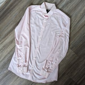 H&M Light Pink Long Sleeve Button Up Shirt, size Small, Easy Iron